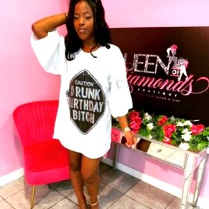 Sequin birthday jersey dress